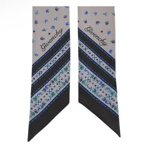 Givenchy Gray and Blue Patterned Scarf